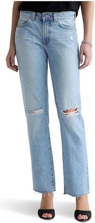 AG - Adriano Goldschmied Sandra Low Rise Slim Straight in Soft Focus Destructed Womens Jeans Soft Focus Destructed : 26 31, Cotton/Denim