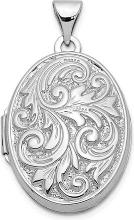 Diamond2Deal 10k White Gold Polished Reversible Love You Always Oval Locket Pendant
