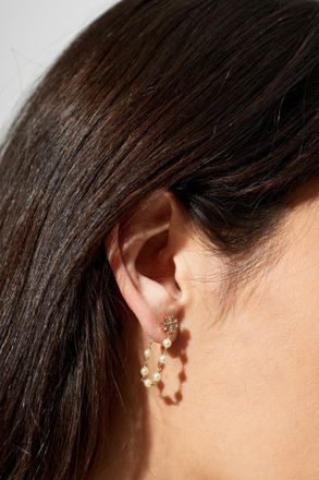 Tory Burch Earrings With Glass Pearls, Womens, Gold