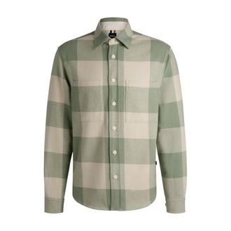 BOSS Relaxed-fit shirt in checked cotton flannel