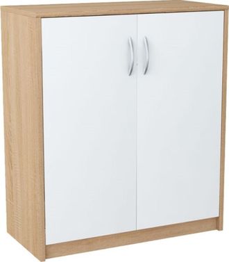 OEM C&oacute;moda 2d Blanco-sonoma Estante De Dos Puertas