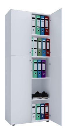 ebuy24 Armario De Oficina Vcm Con 5 Compartimentos Armario De Archivo Moderno Con Puertas Giratorias Dimensiones Aprox. An. 70 X Al. 184 X T. 40 Cm - Bandeja