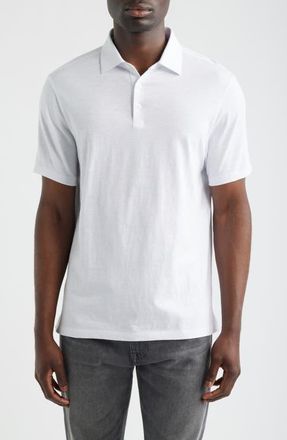 Robert Barakett Brightwood Slub Cotton Polo in White at Nordstrom, Size Xx-Large