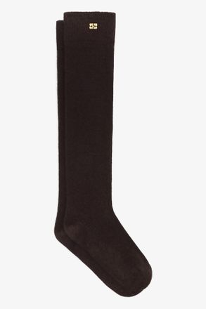 Ganni Brown Wool Mix High Socks