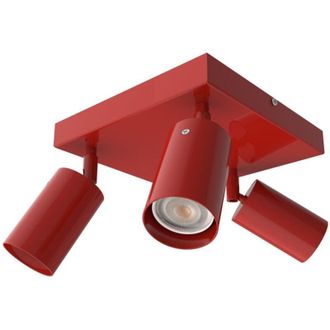 Lumicom Form q Plafoniera, 3X GU10, max 33W, metallo, rosso lucido, 30x30cm - Lumicom