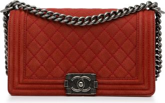 Chanel Pre-owned Womens Boy Flap Bag Quilted Leather - Brown - One Size