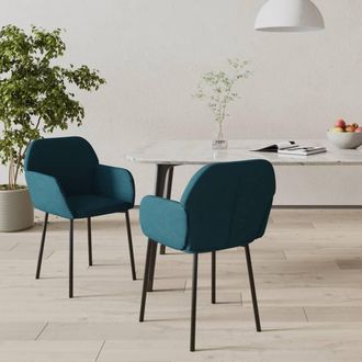vidaXL Sillas De Comedor 2 Unidades Terciopelo Azul Vidaxl
