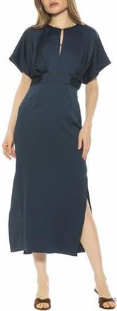 Alexia Admor Sylvi Draped Sleeve Midi Dress in Lapis at Nordstrom Rack, Size 14