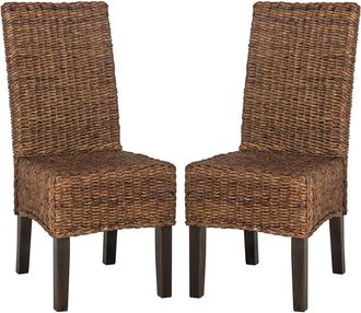 Safavieh Set Of Two Avita Wicker Dining Chairs