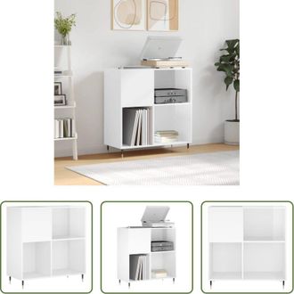 vidaXL Mobile porta vinili - Mobile Porta Dischi Bianco Lucido 84,5x38x89 Legno Multistrato