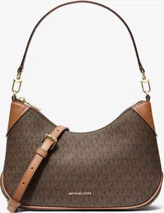 Michael Kors Jet Set Medium Signature Logo Convertible Crossbody Bag