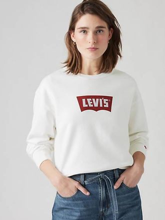 Levi's Graphic Iconic Heritage Crewneck Sweatshirt - Womens - XS - White