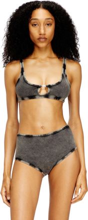 Diesel Bralette cotton rib with jewel Oval D - Bras - Woman - Grey