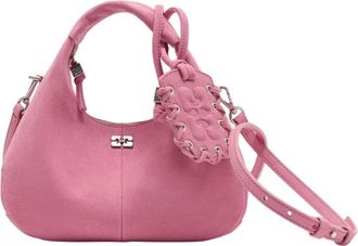 Ganni Hobo Mini Tas - Dames - Handtassen - Roze - ONE Size - Polyester - Tassen