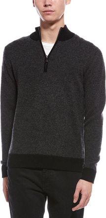 Raffi Birdseye 1/4-Zip Cashmere Mock Neck Sweater