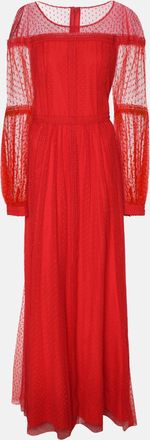Bcbgmaxazria Bcbgmaxazria Red Knit Long Sleeve Maxi Dress