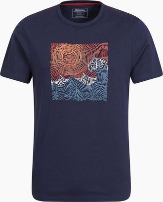 Mountain Warehouse Mens Mountain Warehouse Mens Tidal Wave Organic Cotton T-Shirt - Navy - Size: 38