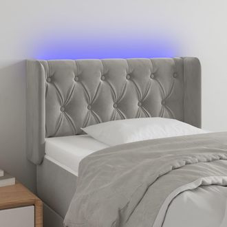 vidaXL Cabecero Con Led De Terciopelo Gris Claro 83x16x78/88 Cm Vidaxl