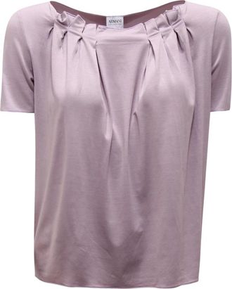 Armani Collectie Gebreide Top Pmm 06J Pm 85J - Dames - T-shirts - Paars - S - Tops