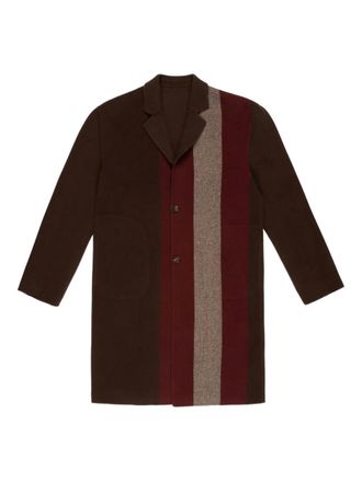 Bally striped wool coat - men - Wool - 50 - Brown