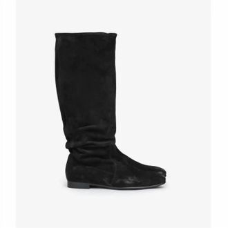 Pedro Garcia Womens Gintare Tall Suede Boot In Black