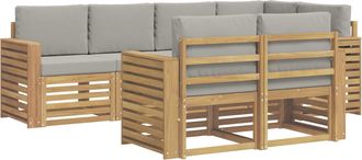 vidaXL Conjunto De Sof&aacute;s De Exterior 7 Uds. Blanco Y Gris Claro Vidaxl