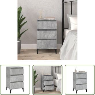 vidaXL vidaXL Comodino grigio cemento - Comodino Grigio Cemento 40x35x70 cm in Legno Multistrato