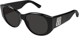 Balenciaga Ovale Zonnebril - Dames - Accessoires - Zwart - Maat: 55 MM Nylon