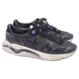 Golden Goose Running Sole Low-Top Sneakers in Black Leather