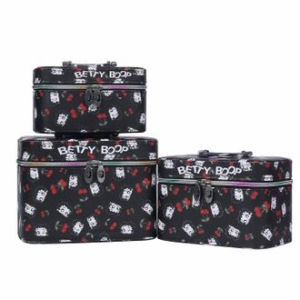 Betty Boop Womens Bp3817789 Cosmetic Bag Set In D14