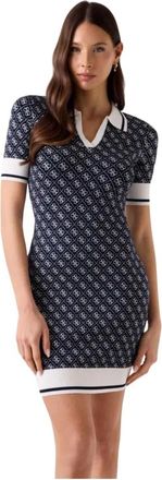 Guess Lise 4G Logo Sweater Dress - Dames - Kleedjes - Blauw - M - Kleedjes