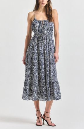 Derek Lam Abigail Floral Print Midi Sundress in Marshmallow/Navy at Nordstrom, Size X-Large