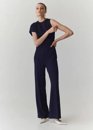 Mango Tuta lunga maniche asimmetriche blu - Donna - S - MANGO