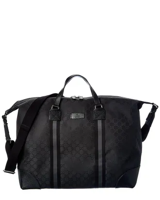 Gucci Gg Canvas & Leather Duffel Bag