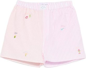 Maison Labiche Striped Embroidery Shorts
