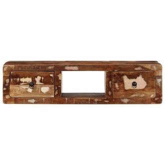 Berkfield Home Wall-mounted TV Cabinet 100x32x25 cm Solid Wood Reclaimed in Brown | Size: 100 x 32 x 25 cm