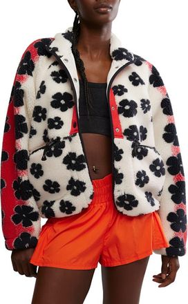 Free People FP Movement Rocky Ridge Fleece Jacket in Graphic Daisy Combo at Nordstrom, Size X-Small
