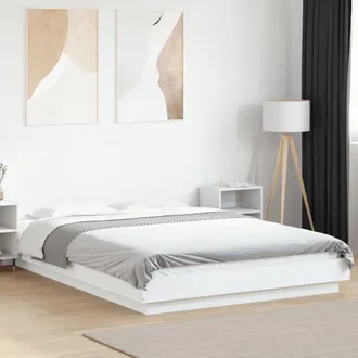 vidaXL Vidaxl Giroletto Con Luci Led Bianco 140x200 Cm In Legno Multistrato