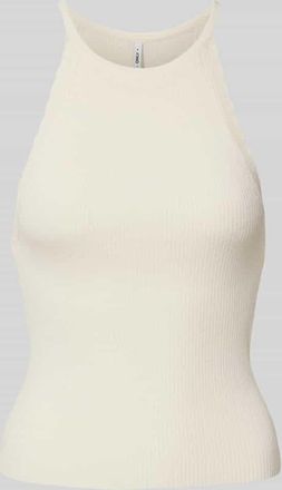 Only Slim Fit Top aus Feinstrick-Viskose-Mix Modell GEMMA in Offwhite, Gr&ouml;&szlig;e XL