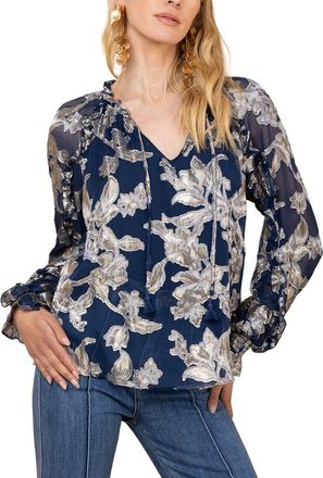 Hale Bob Hale Bob Long Sleeve Robin Silk-Blend Blouse