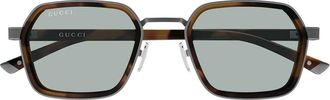 Gucci Sunglasses Gg2074 S 002 Gunmetal Brown/Blue Men