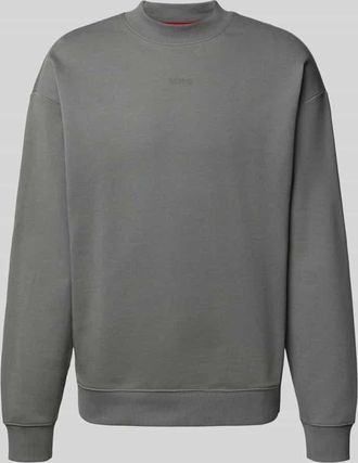 HUGO BOSS Regular Fit Sweatshirt aus reiner Baumwolle Modell DAPOCREW in Anthrazit, Gr&ouml;&szlig;e XXL