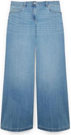Fiorella Rubino Wide Leg Jeans - Dames - Loose Fit Jeans - Blauw - XL - Katoen - Jeans