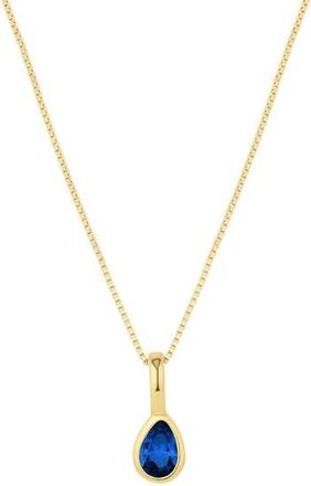 Set & Stones Teardrop Birthstone Pendant Necklace in Gold/september at Nordstrom