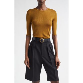 Saint Laurent Viscose Rib Sweater in Mordore at Nordstrom, Size Medium