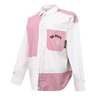 Converse (WMNS) Converse Flowers Small Logo Colorblock Long Sleeves White Pink Shirt 10022971-A01