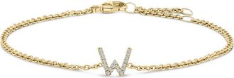 House of Brilliance 10K Gold Diamond Accent A-Z Initial Charm and Link Bracelet in Yellow | W at Nordstrom