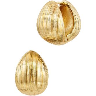 Savvy Cie Jewels Textured Huggie Hoop Earrings in Yellow at Nordstrom Rack