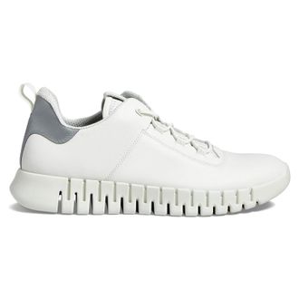 Ecco Ecco Gruuv Smooth Leather Mens Fashion Trainers - White White - Size:UK 10.5-11