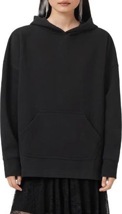 AllSaints Craneo Etienne Snakeprint Detail Cotton Blend Hoodie in Black at Nordstrom Rack, Size Medium